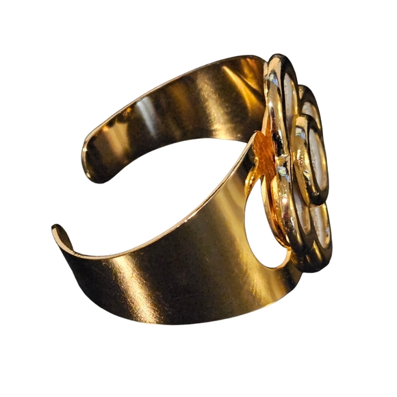 Vintage Dior Bracelet 1973 Christian Dior Floral Statement Cuff Bracelet Germany - Picture 6 of 16